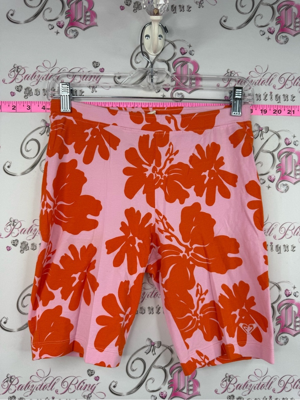 Roxy shorts flowers long style Pink and Orange Floral Bermuda Shorts